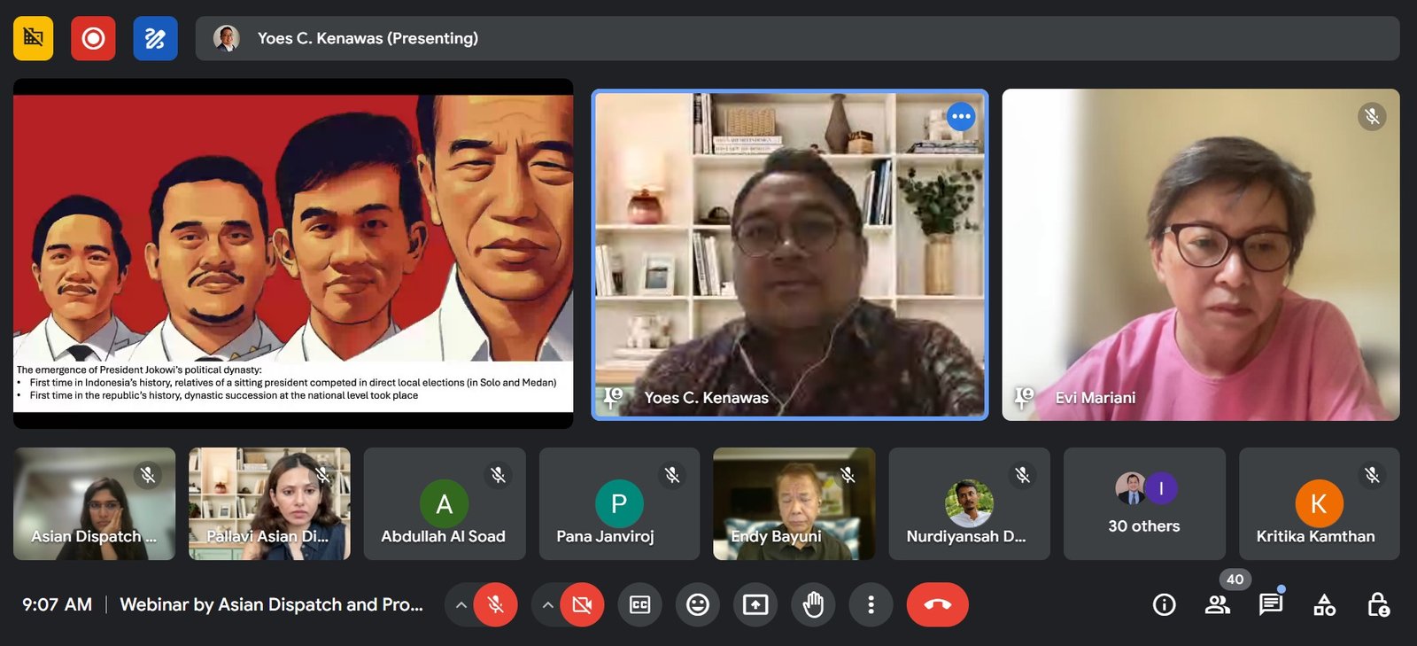 Screenshot of the webinar.