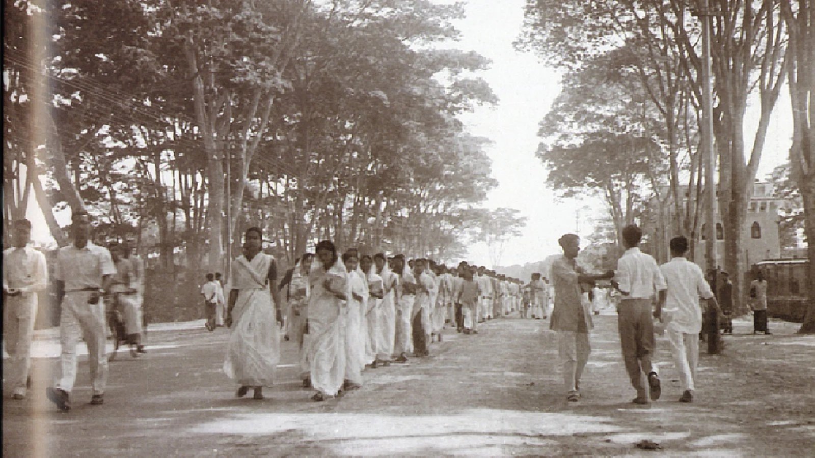 Women students march in February 1952. Photo: Wikimedia Commons